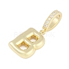 Brass Micro Pave Clear Cubic Zirconia Pendants KK-M289-01B-G-2