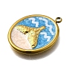 304 Stainless Steel Enamel Pendants STAS-Z163-21G-04-2