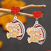 1Pair Leopard Print Heart Mother Sports Acrylic Dangle Stud Earrings EJEW-FS0001-22F-5