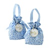 Cloth High Jacquard Flower Sugar Gift Drawstring Bags with Handle ST-CJ0004-01A-1
