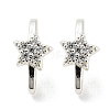 Rack Plating Brass Micro Pave Clear Cubic Zirconia Connector Charms KK-F864-04S-1