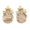 Brass Micro Cubic Zirconia Pendants KK-N231-145-NF-1