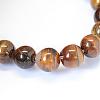 Grade AB Natural Tiger Eye Round Bead Strands G-E334-12mm-17-3