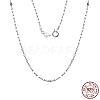 Rhodium Plated 925 Sterling Silver Dapped Chain Necklace NJEW-I124-100-1