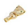 Brass Micro Pave Cubic Zirconia Fold Over Clasps ZIRC-L062-K01-G-1
