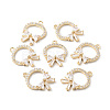 Brass Pave Cubic Zirconia Pendants KK-G462-05KCG-3