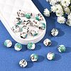 Floral Printed Porcelain Beads X-PORC-Q199-8mm-17-5