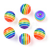 Transparent Stripe Resin Beads X1-RESI-S345-8mm-10A-1