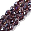 Transparent Electroplate Glass Beads Strands EGLA-N013-T6mm-B03-1