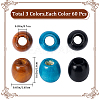 180Pcs 3 Colors Natural Wood Dyed Beads WOOD-GF0002-04-2