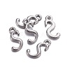Gunmetal Plated Alloy Letter Pendants PALLOY-J718-01B-S-2