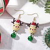 Glass Beaded Reindeer Dangle Earrings EJEW-MZ00628-2