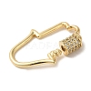 Brass Micro Pave CLear Cubic Zirconia Keychain Clasps KK-R162-028B-G-2