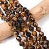Faceted Natural Tiger Eye Beads Strands G-K066-01-8mm-01-4