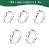   10Pcs 5 Size Footprint Alloy Finger Rings for Women RJEW-PH0001-08-4