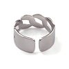 304 Stainless Steel Curb Chains Shape Open Cuff Rings for Women RJEW-G285-54P-3