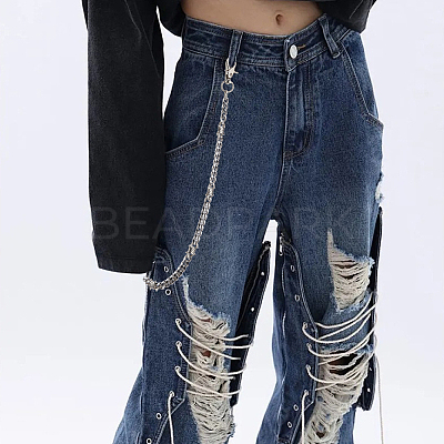 1Pc Stainless Steel Barbed Wire Trousers Chains AJEW-DC0002-18-1