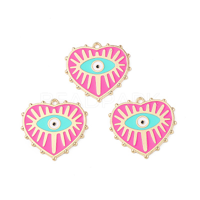 Rack Plating Alloy Enamel Pendants X-ENAM-K067-05B-1