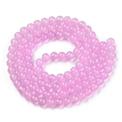 Baking Paint Imitation Jade Glass Round Bead Strands X1-DGLA-Q021-8mm-57A-1