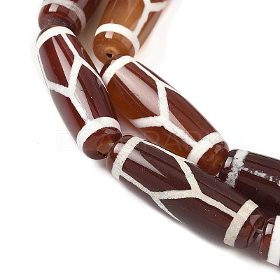 Rice Shape Tibetan Style dZi Beads Strands G-A269-A21-01-1