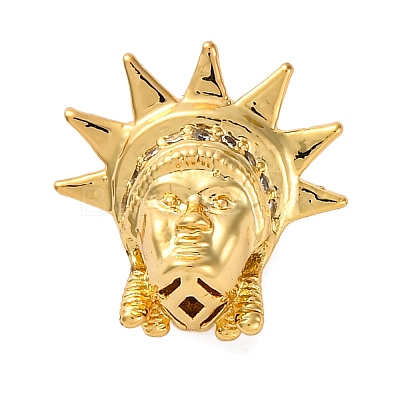 Rack Plating Brass with Cubic Zirconia Beads KK-S406-13G-1