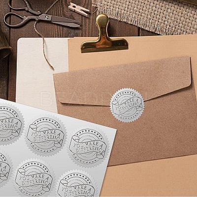 34 Sheets Silver Foil Embossed PET Picture Sticker DIY-WH0528-018-1