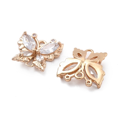 Brass Glass Connector Charms KK-B125-08G-06-1