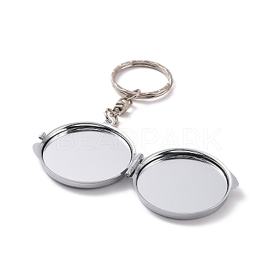 Iron Folding Mirror Keychain DIY-D079-01A-1