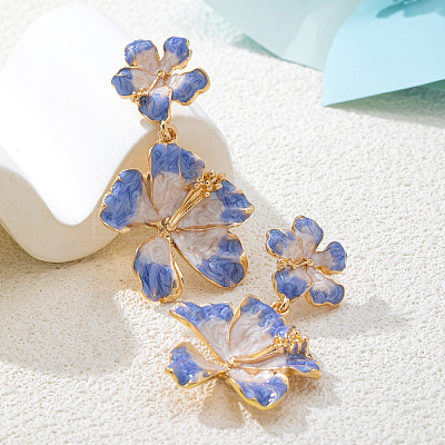 Alloy Enamel Stud Earrings for Women WG594FD-01-1
