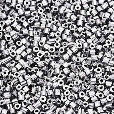 Electroplate Glass Cylinder Beads SEED-Q036-01A-B04-1