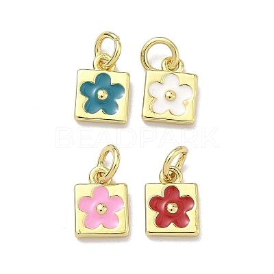 Brass Enamel Pendants KK-B170-04G-1