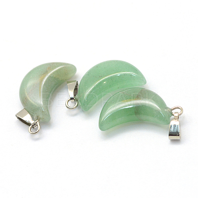 Moon Natural Green Aventurine Pendants X-G-Q369-03-1