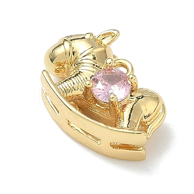 Brass Micro Pave Cubic Zirconia Pendants KK-I476-26-1
