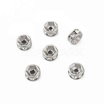 316 Surgical Stainless Steel Crystal Rhinestone Spacer Beads STAS-N032-06P-1