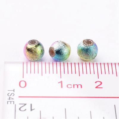 Mixed Colorful Spray Painted Matte Acrylic Round Beads X-PB25P9282-1