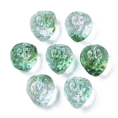 Transparent Spray Painted Glass Beads GLAA-R215-01-B07-1
