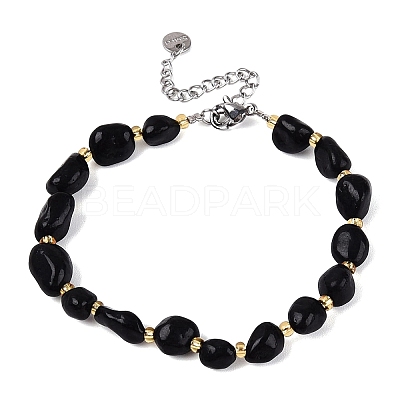 Natural Obsidian Beaded Bracelets for Women G-P563-07P-14-1