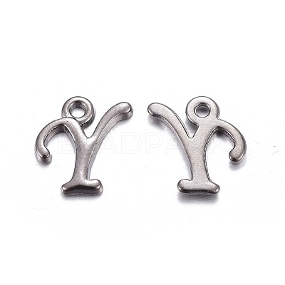 Gunmetal Plated Alloy Letter Pendants PALLOY-J718-01B-Y-1