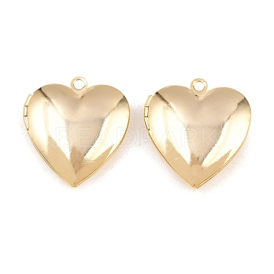Heart Brass Locket Pendants KK-K414-12D-G-1