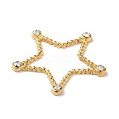 Golden 304 Stainless Steel Rhinestonet Pendants STAS-Q312-02D-G-1