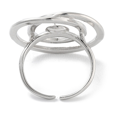 Rack Plating Brass Open Cuff Ring Settings KK-Z071-30P-1