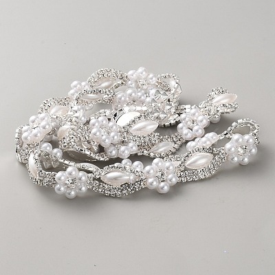 Alloy Rhinestone Link Chains LCHA-WH20001-01S-1