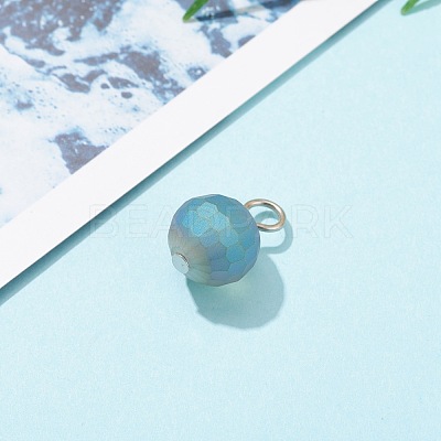 Electroplate Glass Pendants PALLOY-JF00656-1
