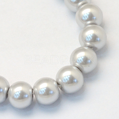 Baking Paint Pearlized Glass Pearl Round Bead Strands X-HY-Q003-10mm-62-1