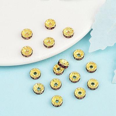 Brass Grade A Rhinestone Spacer Beads RSB038NF-16G-1