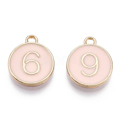 Light Gold Plated Alloy Enamel Charms ENAM-T010-04G-1