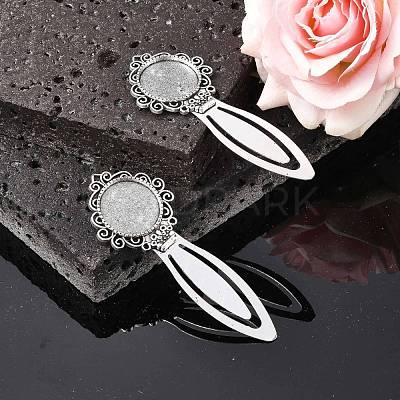 Tibetan Style Bookmark Cabochon Settings TIBE-S157-AS-NR-1