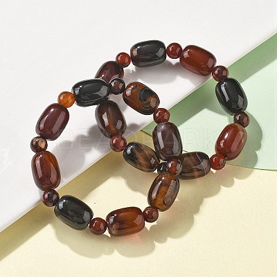 Natural Agate BeadStretch Bracelets G-P570-01L-1