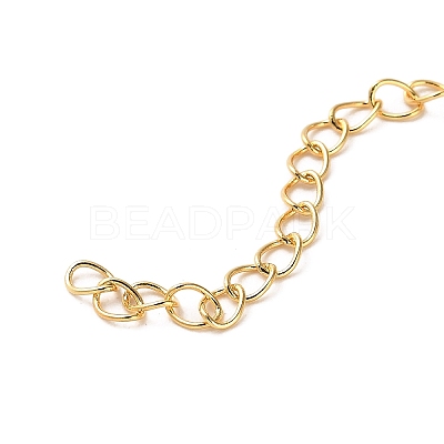 Rack Plating Brass Curb Chain Extender KK-Q807-09G-1