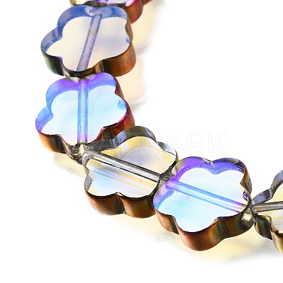 Electroplated Transparent Glass Beads Strands GL-CBA98F0-07C-1